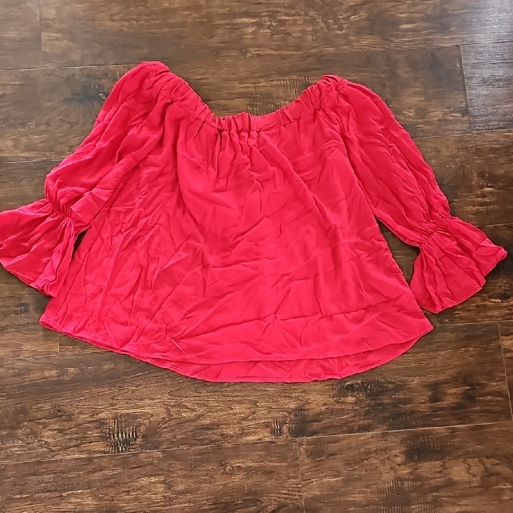 Women’s Off-Shoulder Pink Peasant Blouse
